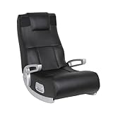 X Rocker SE II Bluetooth Floor Rocker Chair - Video Gaming Chair with Bluetooth Speaker - 2 Speakers & Subwoofer - Game Chair with Ergonomic Lumbar & Neck Support - Black/Silver