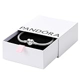 Pandora Moments Heart Clasp Snake Chain Bracelet - Sterling Silver Charm Bracelet - Compatible Moments Charms - Sterling Silver - Comes with Gift Box - 9.0'