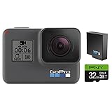 GoPro HERO6 Black + Extra Battery + PNY Elite-X 32GB microSDHC Card - E-Commerce Packaging - Waterproof Digital Action Camera with Touch Screen 4K HD Video 12MP Photos Live Streaming Stabilization