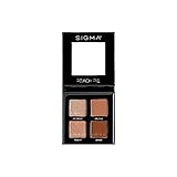Sigma Beauty Quad Eyeshadow Palette – Makeup Eyeshadow Quad with a Buttery Soft Formula and Buildable, Blendable Shades for a Flawless Eye Look, Designed for All Day Wear (Peach Pie)
