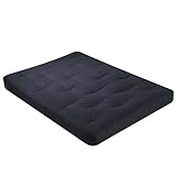 Serta Sycamore Double Sided Convoluted Foam and Cotton Queen Futon Mattress, Black, Made in the USA