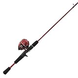 Zebco Slingshot Spincast Reel and Fishing Rod Combo, 5-Foot 6-Inch 2-Piece Fishing Pole, Size 30 Reel, Right-Hand Retrieve, Pre-Spooled with 10-Pound Zebco Line, Red