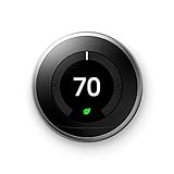 Google Nest Learning Thermostat - Programmable Smart Thermostat for Home - 3rd Generation Nest Thermostat - Compatible with Alexa - Stainless Steel-Renewed