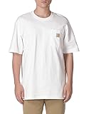 Carhartt Mens Loose Fit Heavyweight Short-sleeve Pocket Work-utility-t-shirts, White, Large US