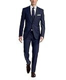 Calvin Klein Men's Slim Fit Suit Separates, Solid Medium Blue, 31W x 32L