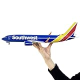Southwest Airlines Boeing737 Airplane Model, 1:85 Scale 18.5 Inches Length, Jet Airplane American Plane with LED Lights, Highly Simulated Resin Material, Free Airport Scene Props Decoration or Gift