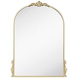 Hobby Lobby Gold Wall Arch Mirror – Arch & Flourish - MDF Back Arched Ornate Mirror for Vanity, Living Room or Event – Home Décor