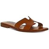 Steve Madden Women's Hadyn Sandal, Cognac Leather, 8