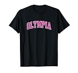 Olympia Washington WA Vintage Sports Design Pink Design T-Shirt