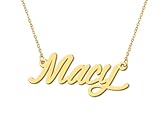 Aoloshow Macy Tiny Name Necklace 18k Gold Plated Layered Choker Name Necklace Stainless Steel Womens Jewelry Birthday