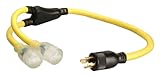 Coleman Cable 01924 Generator Power Cord Adapter; 12/4; 3-Foot
