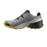 Salomon Men's SPEEDCROSS GORE-TEX Trail Running Shoes for Men, Sharkskin / Black / Lemon, 10.5