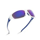 Gander Premium Sport Sunglasses for Men - With 100% UV Protection, Wraparound Style with Lightweight Polycarbonate Frame+ Stylish Leather Case. Great for Driving, Biking, Baseball & Running