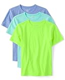 The Children's Place Boys' Short Sleeve Crew Neck T-Shirts, Blue 3-Pack