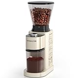 Aromaster Burr Coffee Grinder, Coffee Grinder Electric, Stainless Steel Coffee Bean Grinder, 24 Grind Settings, Espresso/Pour Over/Cold Brew/French Press Coffee Maker, Beige