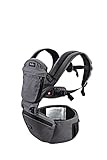 MiaMily Hip Seat Baby Carrier - 6 Carry Positions - Newborn to Toddler - Lumbar Support - Organic Grey