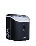 Newair Nugget Countertop Ice Maker Machine | 26 lbs. | Electric Sonic Ice Maker in Matte Black, Self-Cleaning Function, Refillable Water Tank, Perfect Canes Ice for Kitchens, Offices, Home Coffee Bars