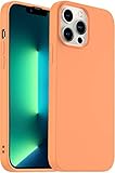 Amytor Designed for iPhone 13 Pro Max Case, Silicone Ultra Slim Shockproof Phone Case with Soft Anti-Scratch Microfiber Lining, [Enhanced Camera Protection] 6.7 inch (Coral)