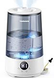 Homvana Humidifiers for Bedroom Home, 3.6L Cool Mist Top-Fill 34H Super Long Time, Quiet 23dB, Baby Humidifier, Oil Diffuser for Large Room, Plants, Nursery, Office BPA FREE, 7 Color Light Ultrasonic