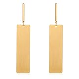 Rectangle Drop Dangle Earrings Gold Long Dangle Earrings for Women Geometric Earrings