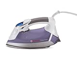 SINGER EF.04| Expert Finish 1700 Watt Anti-Drip Steam Electronic Flat Iron with Brushed Stainless Steel Soleplate, LCD Electronic Settings and Smart Auto-Off, Purple/White, 11' x 13' x 15'