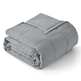 Topblan Weighted Blanket for Adults 12lbs, Breathable Cooling Weighted Blanket for Sleeping, Soft Heavy Microfiber Material with Glass Beads Blanket for All Season, Sofa Bed, 48'x72' Twin Size,Grey