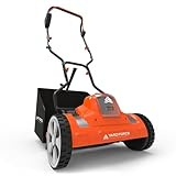 Yard Force Reel Mower Cordless Hybrid 15-inch 20V Lithium-Ion, 2 Batteries, Compact Storage, 12 Gallon Bag, Clean Cut for Healthy Lawn, for Bermuda and Centipede Grass