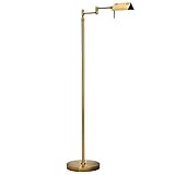 O’Bright Dimmable LED Pharmacy Floor Lamp, 12W LED, Full Range Dimming, 360 degree Swing Arms, Adjustable Heights, Standing Lamp for Reading, Sewing, and Craft, ETL Listed, Antique Brass (Gold)