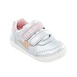 Stride Rite Unisex Child Soft Motion Kennedy Sneaker, Silver Multi, 4 Toddler US