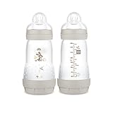 MAM Easy Start Matte Anti-Colic Baby Bottles, 9 oz (2 Count), Medium Flow Nipples, Unisex Baby,2 Count (Pack of 1)