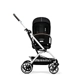 CYBEX Eezy S Twist +2 V2 Baby Stroller with 360° Rotating Seat for Infants 6 Months and Up - Compatible with CYBEX Car Seats, Moon Black