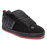DC Men's Court Graffik SQ Low Top Casual Skate Shoe, Black/Grey/Red, 7