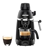 SOWTECH Espresso Coffee Machine Cappuccino Latte Maker 3.5 Bar 1-4 Cup with Steam Milk Frother Black