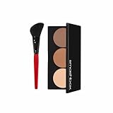 Smashbox Step-By-Step Contour, Highlighter, & Bronzer Face Palette with Angled Brush, Light/Medium