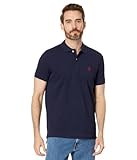 U.S. POLO ASSN. Men's Slim Fit Solid Pique Polo Shirt, Classic Navy Large