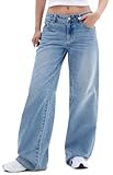 PacSun Women's Casey Medium Indigo Low Rise Baggy Jeans - Blue size 28
