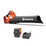Husqvarna 230iB Battery Powered Cordless Leaf Blower, 136-MPH 650-CFM Electric Leaf Blower with Brushless Motor and Quiet Operation, 4 Ah Battery and Charger Included