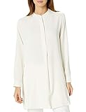 Anne Klein womens Pop-over With Covered Placket and Side Slits Blouse, Anne White, Medium US