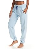 U.S. Polo Assn. Womens Sweatpants with Pockets, French Terry Jogger Lounge Pants (Blue Yonder Heather, Medium)