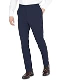 DKNY Men's Modern Fit High Performance Separates Suit Pants, Navy Solid, 34W x 30L