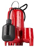 Red Lion RL-SC50T 115-Volt, 1/2 HP, 4300 GPH Cast Iron Sump Pump with Tethered Float Switch, 10-Ft. Cord, Red, 14942746
