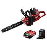 Flex-Force 60 Volt Max 16 Inch Lithium Ion Electric Chainsaw with 3 Phase Brushless RunSmart Motor, 2.5 Amp Hours Battery, and Charger, Red