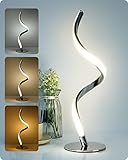Yarra-Decor Modern Spiral Bedside Lamp - 3 Colors Touch Control LED Table Lamp, Stepless Dimmable Nightstand Lamps for Bedroom Living Room & Office(3000K 4000K 5000K)