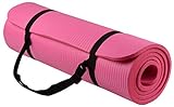 Signature Fitness All Purpose 1/2-Inch Extra Thick High Density Anti-Tear Exercise Yoga Mat with Carrying Strap, Pink