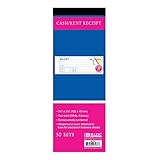 BAZIC Cash Money or Rent Receipt Book, 50 Sets 7 1/2' x 2 3/4' 2-Part Carbonless, White & Canary, Bound Wraparound Cover (50 Sets/Pack), 1-Pack