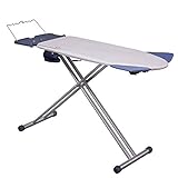 Mabel Home Ironing Board with Extra-Wide Surface, 8 Features, Retractable Shoulder Wings, Adjustable Height, 100% Cotton Cover