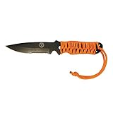 UST Full Tang ParaKnife FS 4.0 with 4 Inch Serrated Blade, Paracord Lanyard and Fire Starter for Hiking, Backpacking, Camping and Outdoor Survival, Orange