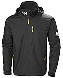 Helly Hansen Men's Crew Hooded Waterproof Windproof Breathable Rain Coat Jacket, 990 Black, XX-Large