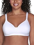 Vanity Fair Womens Full Figure Beauty Back Smoothing Bra, 4-way Stretch Fabric, Lightly Lined Cups Up To H Bra, Wirefree - White, 42DD US
