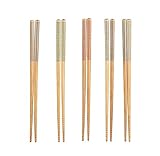 Crate & Barrel Striped Bamboo Chopstick, Set of 5 Pairs